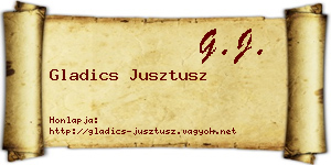 Gladics Jusztusz névjegykártya